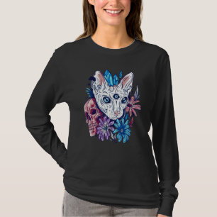 Goth Sphynx Cat Mystic Crystal Cat Witchcraft Goth T-Shirt