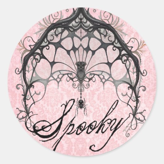 Goth Spider Web Spooky Halloween Runder Aufkleber (Vorderseite)
