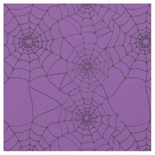 Goth Spider Webs Cobwebs Lila Gemustert Stoff