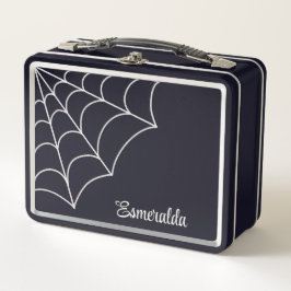 Goth Spiderweb Black and White Personalisiert Metall Brotdose