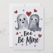 Goth Spooky Valentine Gespenster mit Herz Feiertagskarte (Vorderseite)