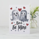 Goth Spooky Valentine Gespenster mit Herz Feiertagskarte (Stehend Vorderseite)