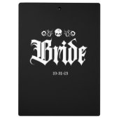 Goth Spooky Witchy Halloween Bride Klemmbrett (Rückseite)