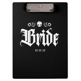 Goth Spooky Witchy Halloween Bride Klemmbrett