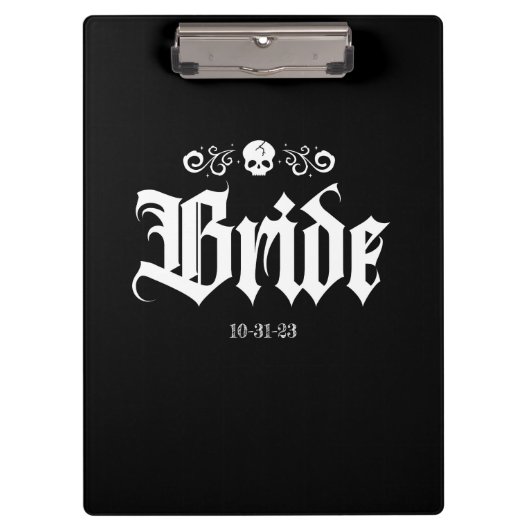 Goth Spooky Witchy Halloween Bride Klemmbrett (Vorderseite)