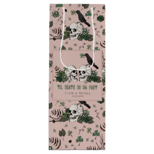 Goth St. Patricks Day Blumen Schädel Irische Hochz Geschenktüte Für Weinflaschen