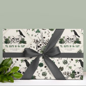 Goth St. Patricks Day Floral Skulls Irish Wedding Geschenkpapier