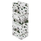 Goth St. Patricks Day Floral Skulls Irish Wedding Geschenktüte Für Weinflaschen (Vorderseite Schrägansicht)