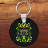 Goth St Patricks Day Gothic Skull Pot Men Women Schlüsselanhänger (Vorderseite)