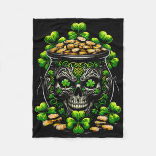 Goth St. Patricks Day Gothic Totenkopf Männer Frau Fleecedecke