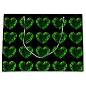 Goth St. Patrick's Day Green Heart Bag Große Geschenktüte (Vorderseite)