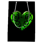Goth St. Patrick's Day Green Heart Geschenktasche Mittlere Geschenktüte (Rückseite)