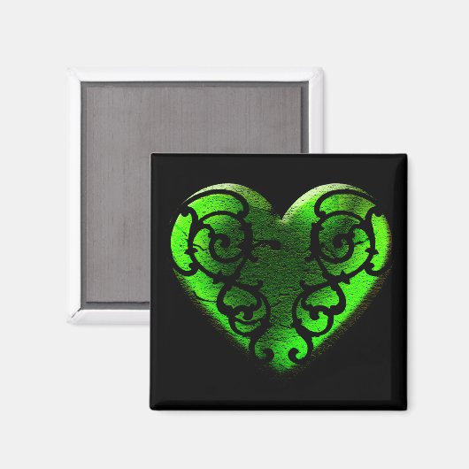 Goth St. Patrick's Day Green Heart Magnet (Vorderseite/Rückseite)