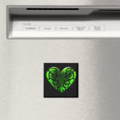 Goth St. Patrick's Day Green Heart Magnet (In Situ (Geschirrspüler))
