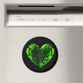 Goth St. Patrick's Day Green Heart Magnet (In Situ (Geschirrspüler))