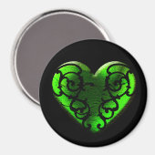 Goth St. Patrick's Day Green Heart Magnet (Vorderseite/Rückseite)