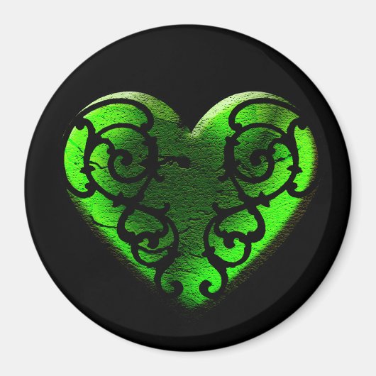 Goth St. Patrick's Day Green Heart Magnet (Vorne)
