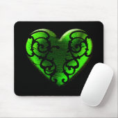 Goth St. Patrick's Day Green Heart Mousepad (Mit Mouse)
