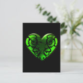 Goth St. Patrick's Day Green Heart Postkarte (Stehend Vorderseite)