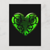 Goth St. Patrick's Day Green Heart Postkarte (Vorderseite)