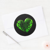 Goth St. Patrick's Day Green Heart Runder Aufkleber (Umschlag)