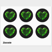 Goth St. Patrick's Day Green Heart Runder Aufkleber (Blatt)