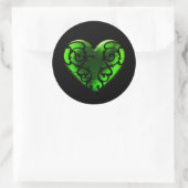Goth St. Patrick's Day Green Heart Runder Aufkleber (Tasche)