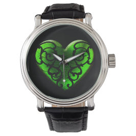 Goth St. Patrick's Day Green Heart Watch Armbanduhr
