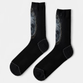 Goth Steam Smoke Skull in Mirror on Black Socken (Linkes Detail)