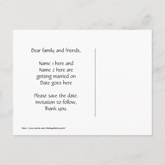 Goth Steampunk viktorianische Rose Save the Date Ankündigungspostkarte (Rückseite)