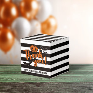 Goth Stripes Pumpkin Bats Halloween Vielen Dank Geschenkschachtel