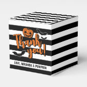 Goth Stripes Pumpkin Bats Halloween Vielen Dank Geschenkschachtel (Vorderseite)