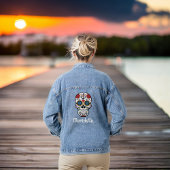 Goth Sugar Skull Day mit Namen und Rose Jeansjacke