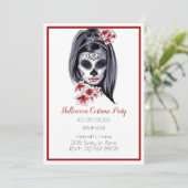Goth Sugar Skull Girl Einladung (Stehend Vorderseite)
