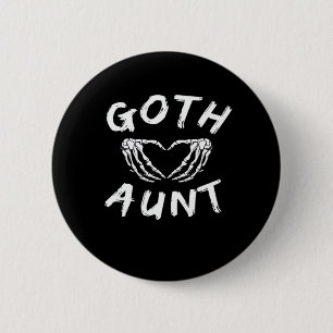 Goth Tante Funny Emo Tante Punk Niedlich Skelettha Button