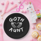 Goth Tante Funny Emo Tante Punk Niedlich Skelettha Pappteller (Party)