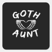 Goth Tante Funny Emo Tante Punk Niedlich Skelettha Quadratischer Aufkleber (Vorderseite)