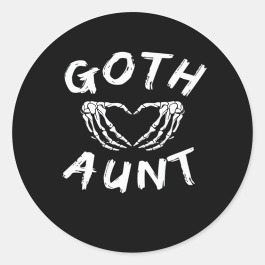 Goth Tante Funny Emo Tante Punk Niedlich Skelettha Runder Aufkleber (Vorderseite)