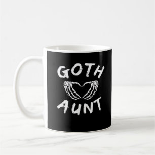 Goth-Tante Punk-Skelett-Herz-Hände Gothic-Design Kaffeetasse