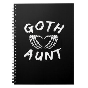 Goth-Tante Punk-Skelett-Herz-Hände Gothic-Design Notizblock