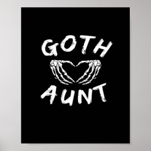 Goth-Tante Punk-Skelett-Herz-Hände Gothic-Design Poster