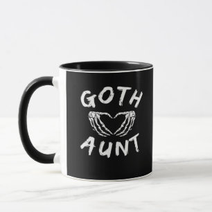 Goth-Tante Punk-Skelett-Herz-Hände Gothic-Design Tasse
