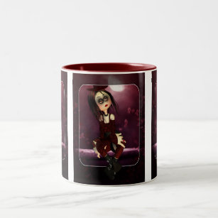 Goth Tasse, Geschenk, gotische Lappen-Puppe durch Zweifarbige Tasse
