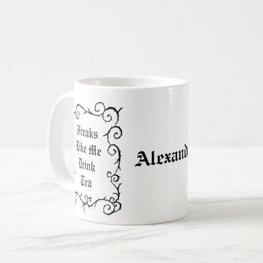 Goth Tea Drinker Individuelle Name Personalisierte Kaffeetasse (Vorderseite Links)
