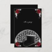 Goth Top Hat and Fan Viktorianisch Wedding Einladung (Vorne/Hinten)