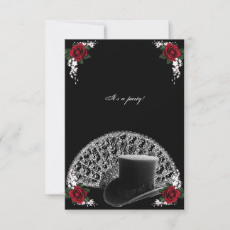 Goth Top Hat and Fan Viktorianisch Wedding Einladung