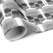 Goth-Totenköpfe Geschenkpapier (Rolleneckpunkt)
