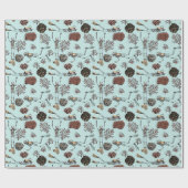 Goth Turqoise Skeleton Scuba Diver and Coral Geschenkpapier (Flach)