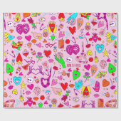 Goth valentin grauenhafter Schädel menschliche Her Geschenkpapier (Flach)