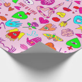 Goth valentin grauenhafter Schädel menschliche Her Geschenkpapier (Ecke)